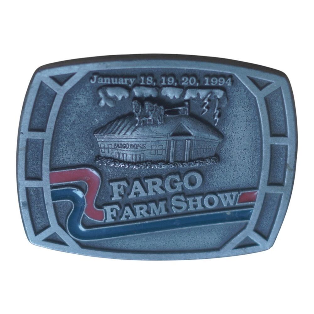 Vintage 1994 Fargo Farm Show Belt Buckle – Franklin Mint Limited Ed. Collectible